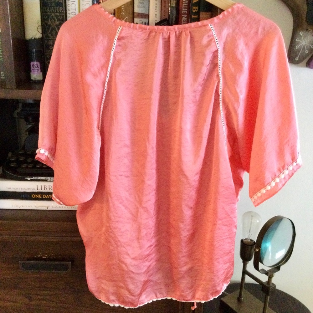 Coral Colored Boho Top - Picture 2 of 9